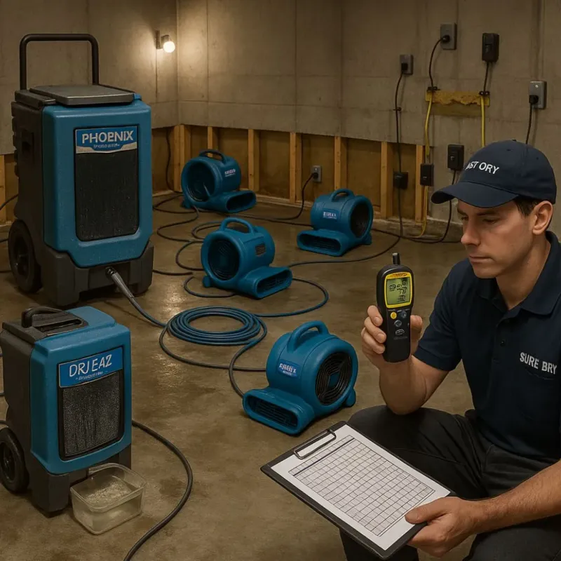 Structural Drying and Dehumidification process in Charenton, LA